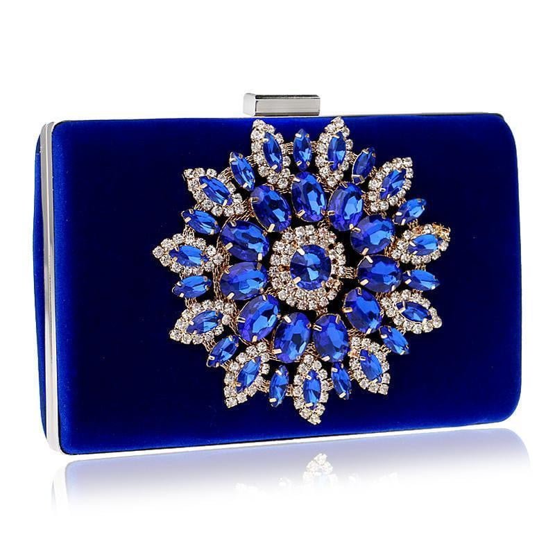Rhinestone Evening Clutches for Weddings Suede Handbags