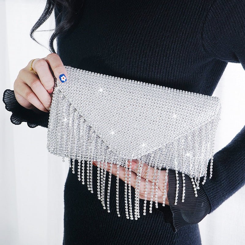 Rhinestone Tassel Crossbody Evening Handbag
