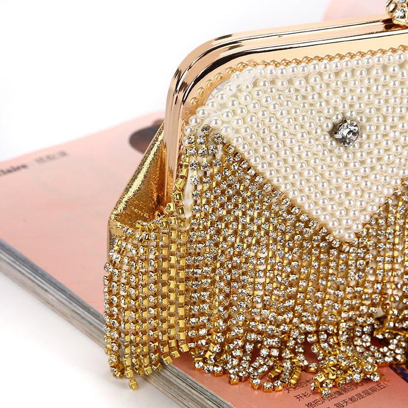 Rhinestones Tassel Evening Clutch Bags Lady Party Handbags