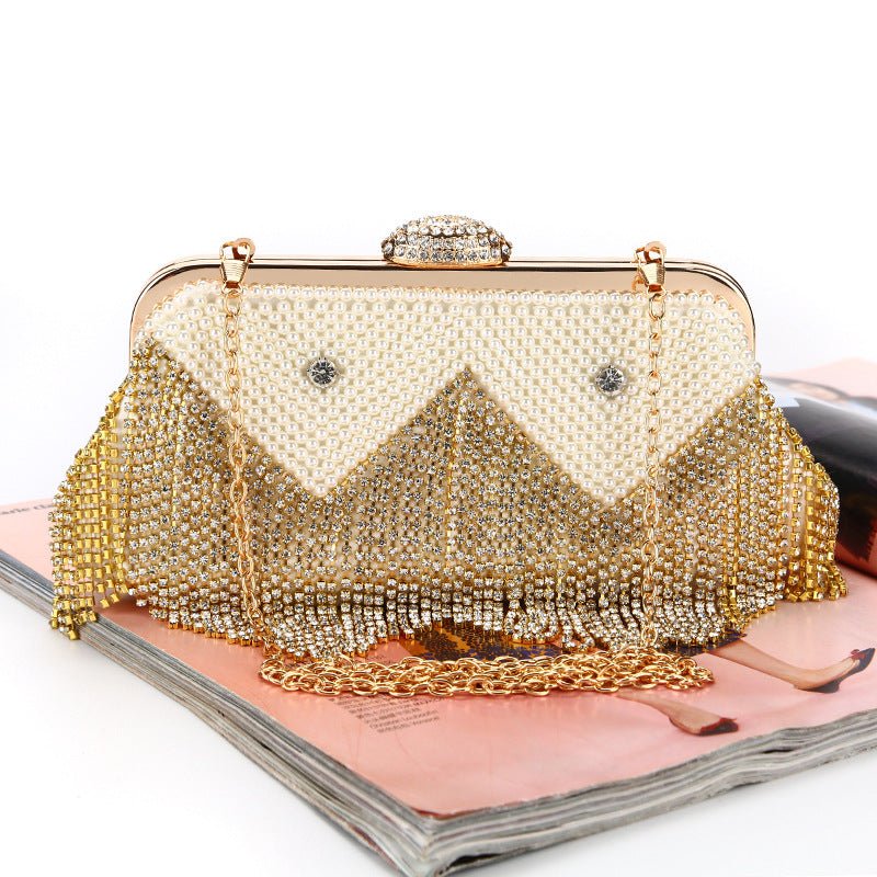 Rhinestones Tassel Evening Clutch Bags Lady Party Handbags