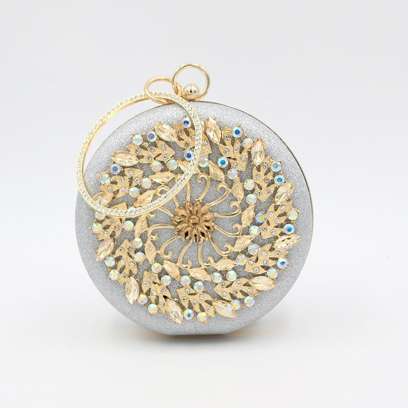 Round Crystal Clutch Women's Mini Handbag Evening Clutch Bag