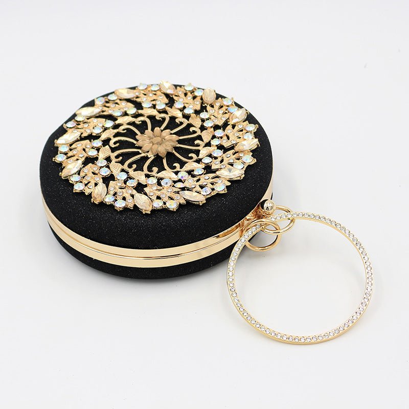 Round Crystal Clutch Women's Mini Handbag Evening Clutch Bag
