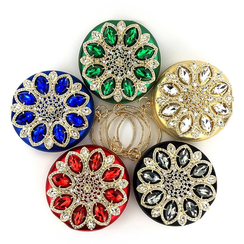 Round Evening Bag Diamond Clutch
