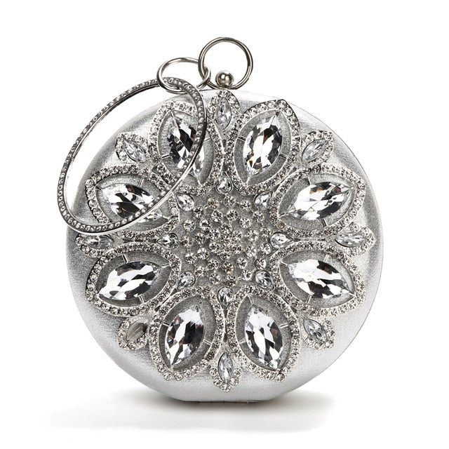 Round Evening Bag Diamond Clutch