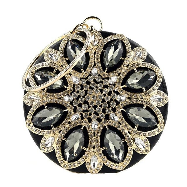 Round Evening Bag Diamond Clutch