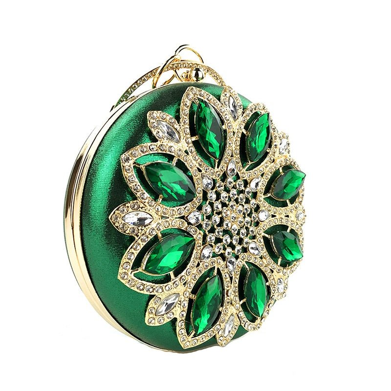 Round Evening Bag Diamond Clutch