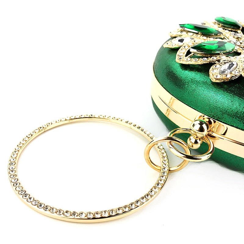 Round Evening Bag Diamond Clutch
