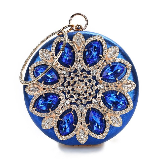 Round Evening Bag Diamond Clutch