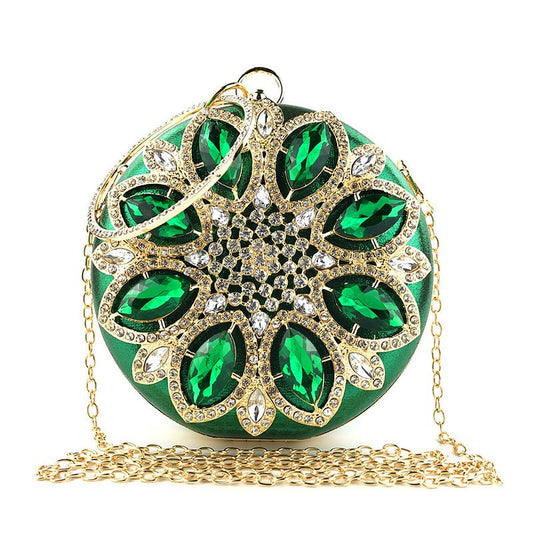 Round Evening Bag Diamond Clutch