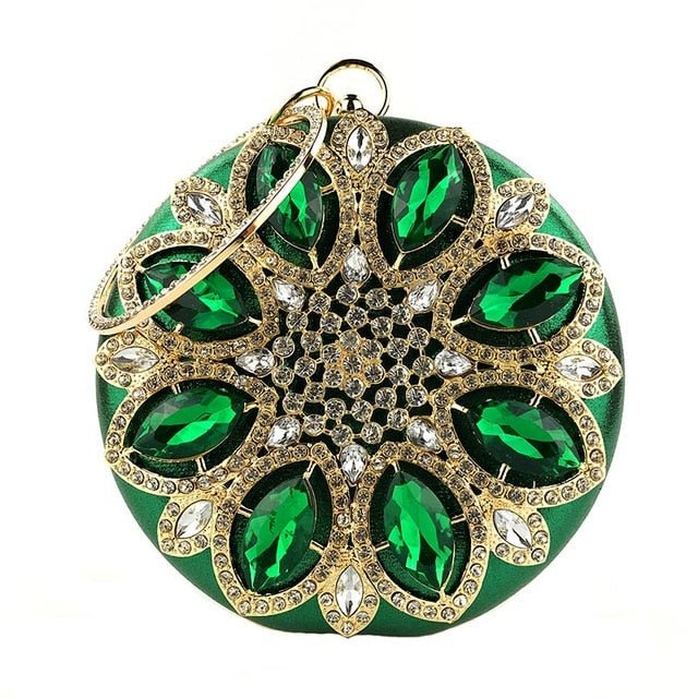 Round Evening Bag Diamond Clutch