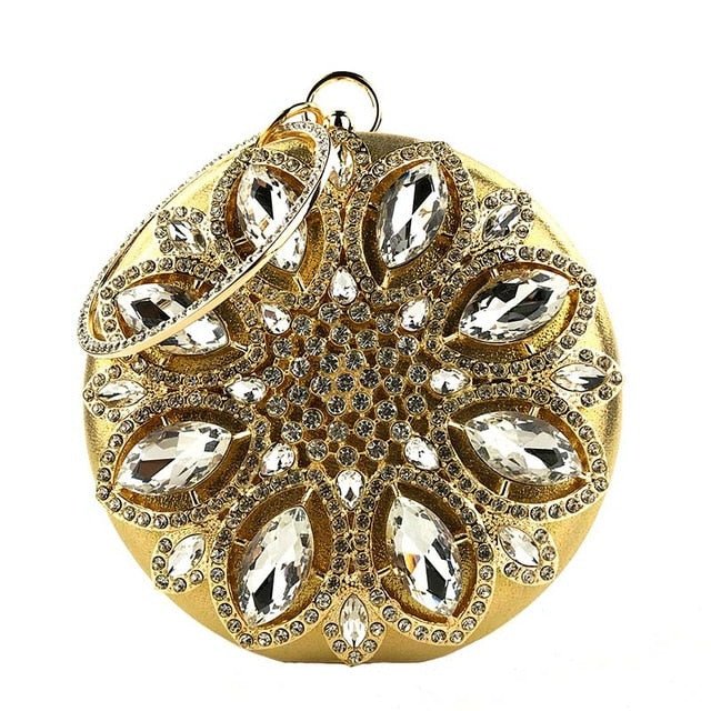 Round Evening Bag Diamond Clutch