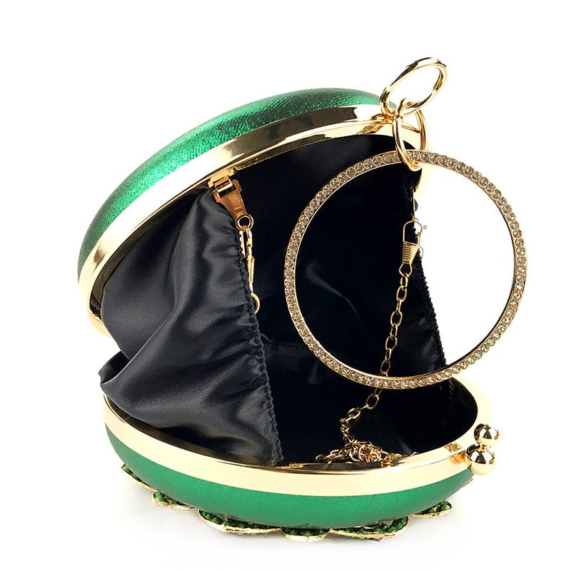 Round Evening Bag Diamond Clutch