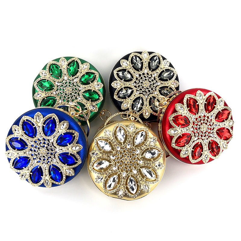 Round Evening Bag Diamond Clutch