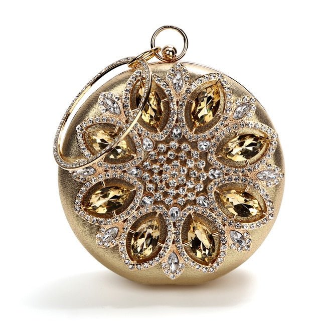 Round Evening Bag Diamond Clutch