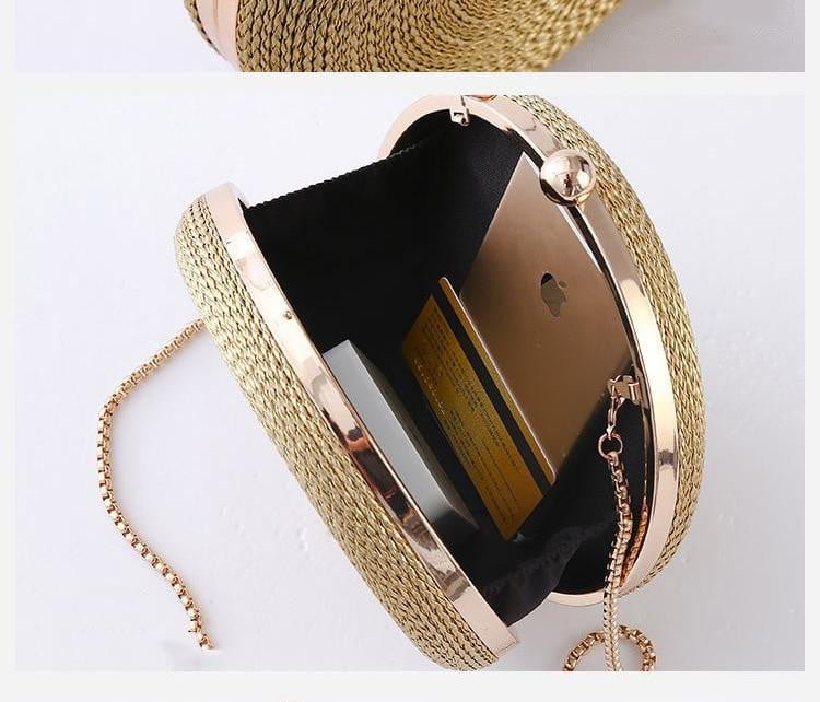 Round Evening Bags Fashion Chain Clutch