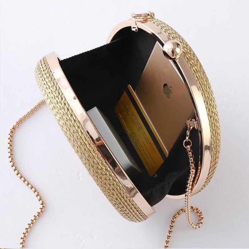 Round Evening Bags Fashion Chain Clutch