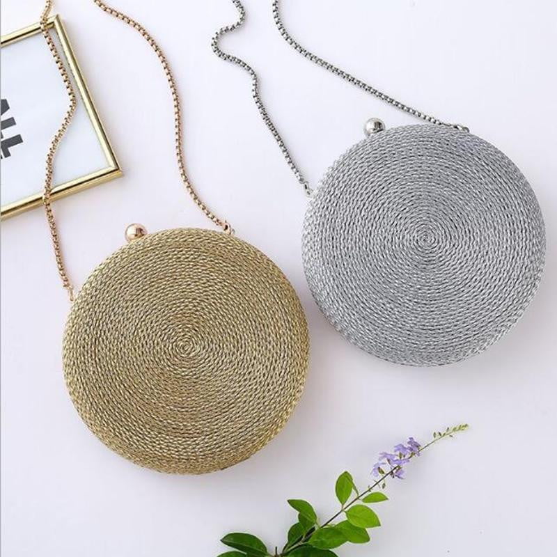 Round Evening Bags Fashion Chain Clutch