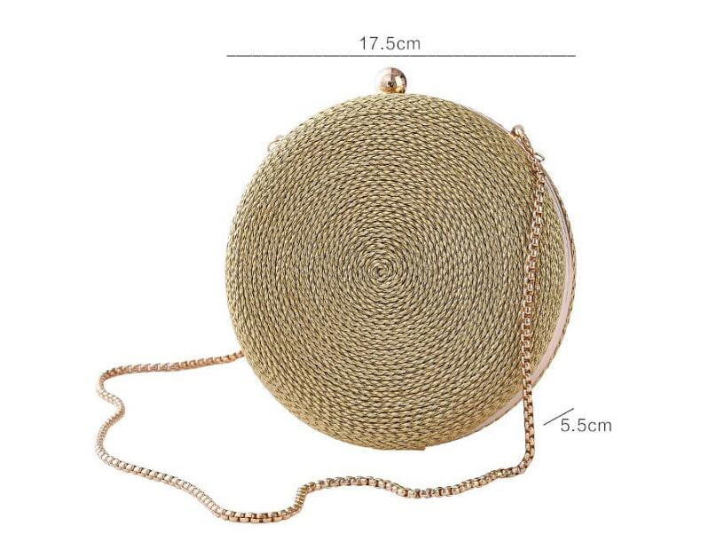 Round Evening Bags Fashion Chain Clutch