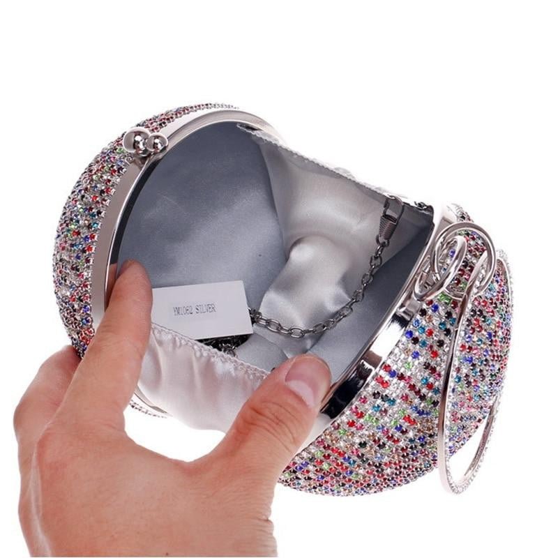 Round Evening Clutches Lady Handbags
