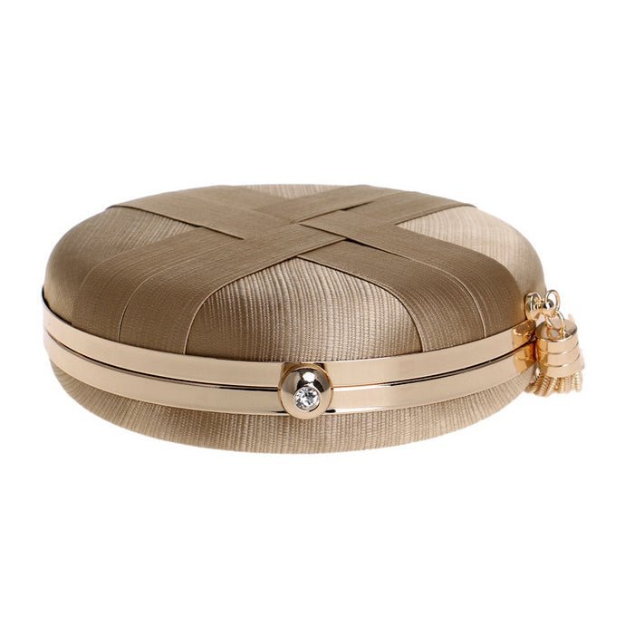 Round Women Stripe Weaving Evening Bags