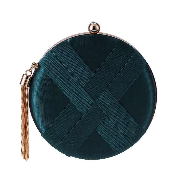 Round Women Stripe Weaving Evening Bags