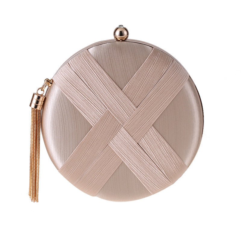 Round Women Stripe Weaving Evening Bags