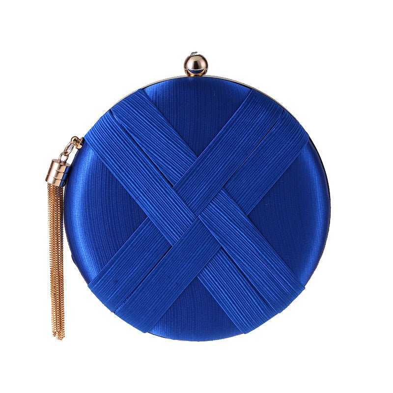 Round Women Stripe Weaving Evening Bags