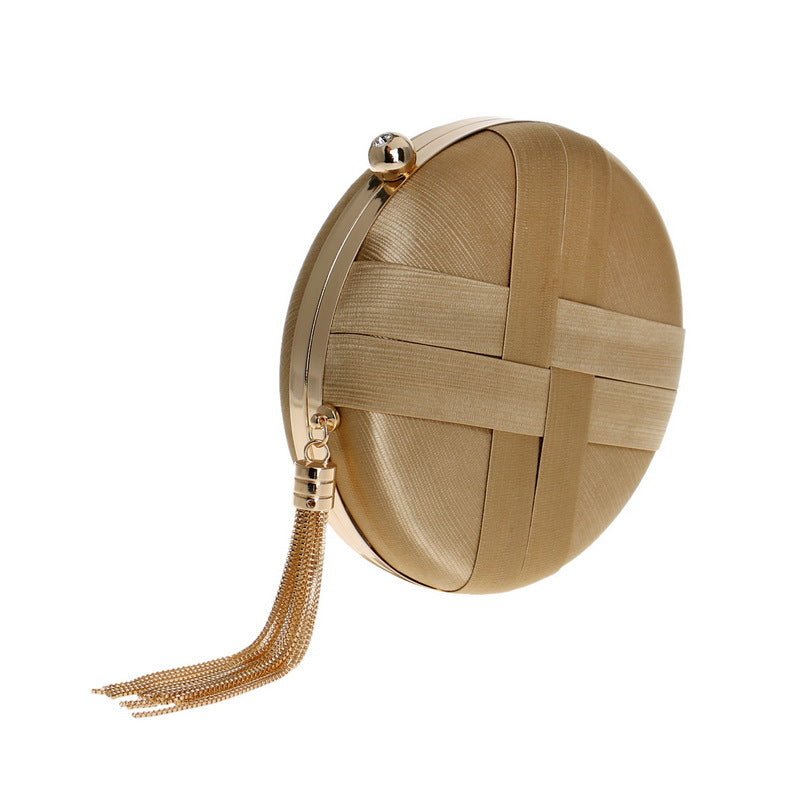 Round Women Stripe Weaving Evening Bags