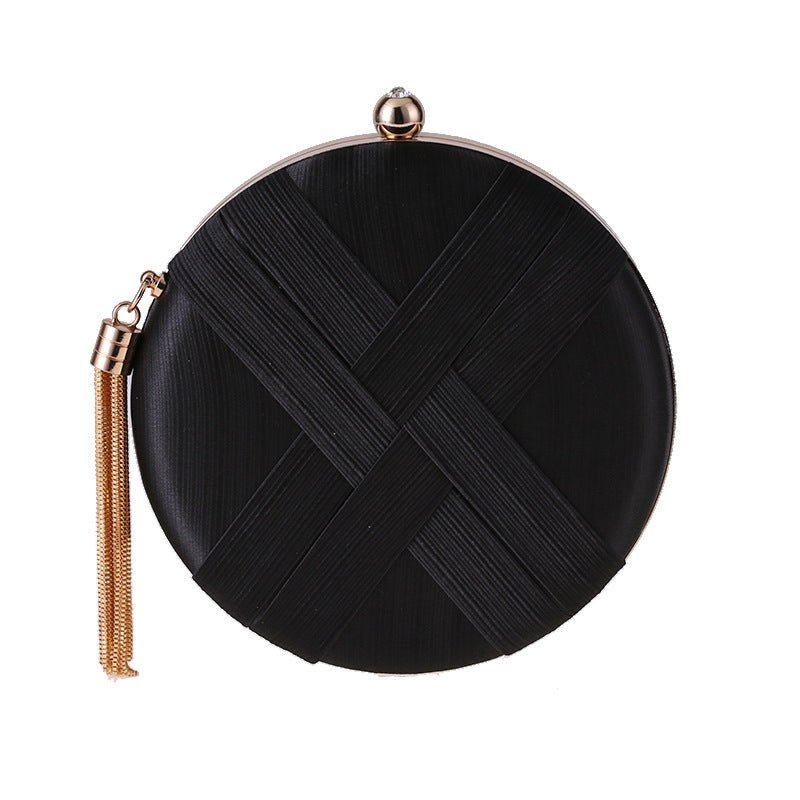 Round Women Stripe Weaving Evening Bags