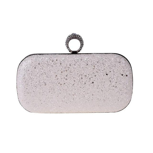 Sequin Evenging Bag Finger Rings Wedding Clutch