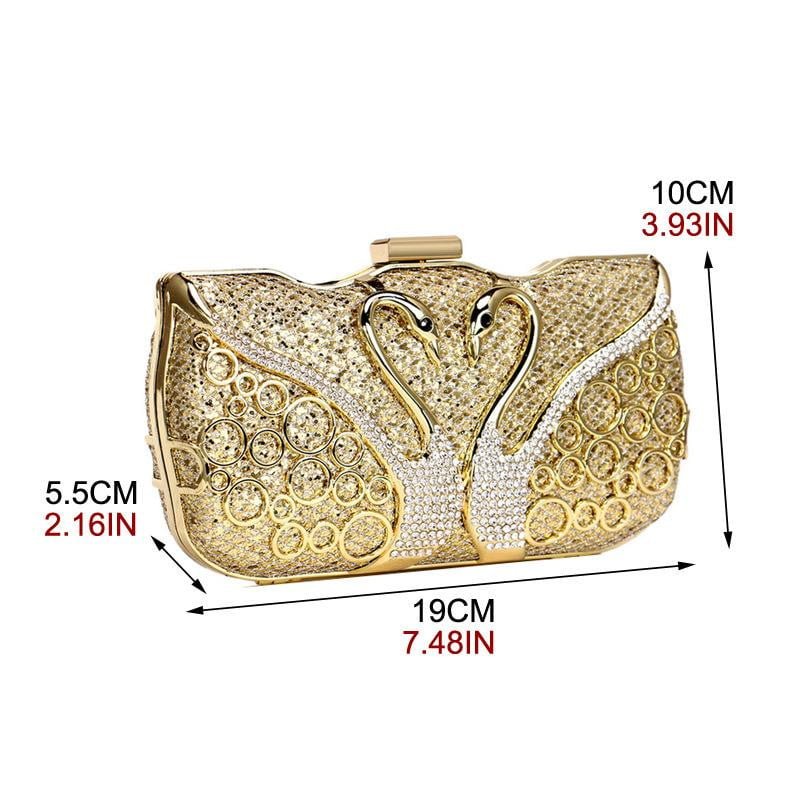 Sequin Evening Bags Elegant Swan Diamonds Clutch