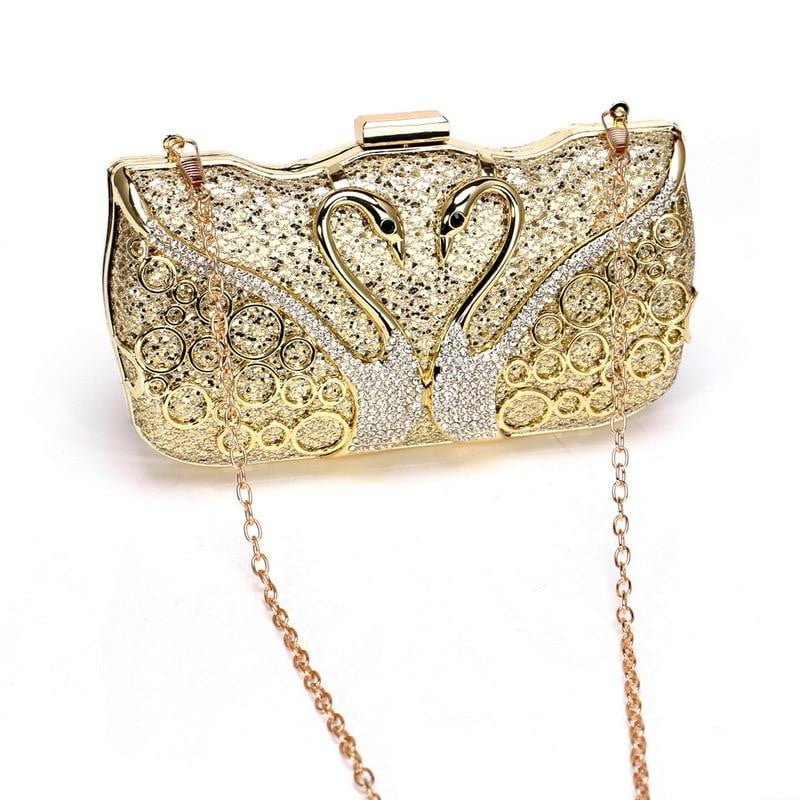 Sequin Evening Bags Elegant Swan Diamonds Clutch