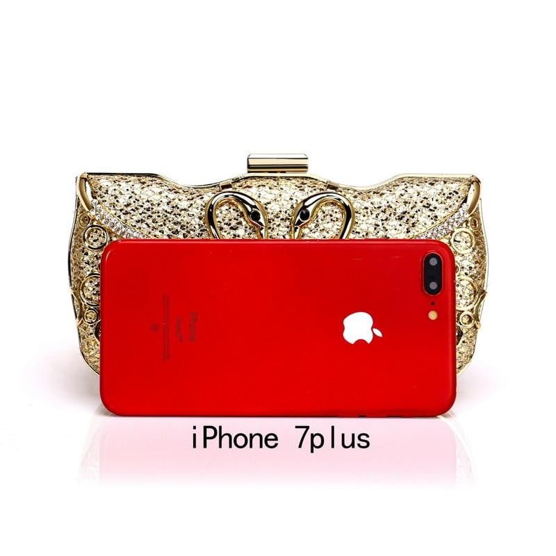 Sequin Evening Bags Elegant Swan Diamonds Clutch