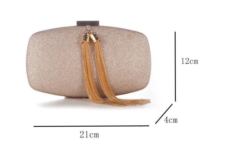 Sequin Evening Bags Metal Tassel Clutches