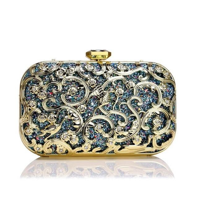 Sequin Evening Bags Metal Wedding Party Minaudiere Clutch
