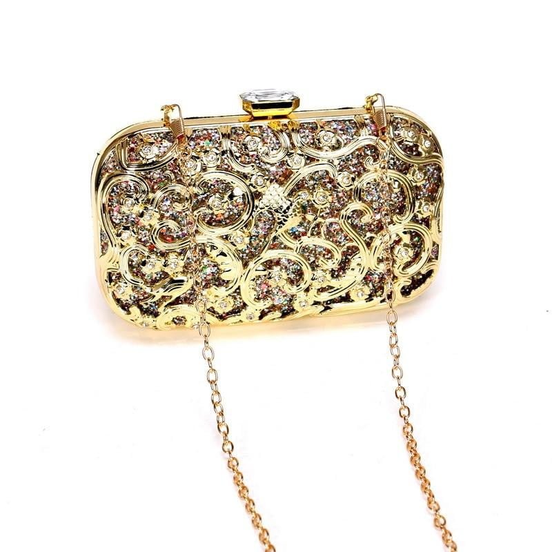 Sequin Evening Bags Metal Wedding Party Minaudiere Clutch