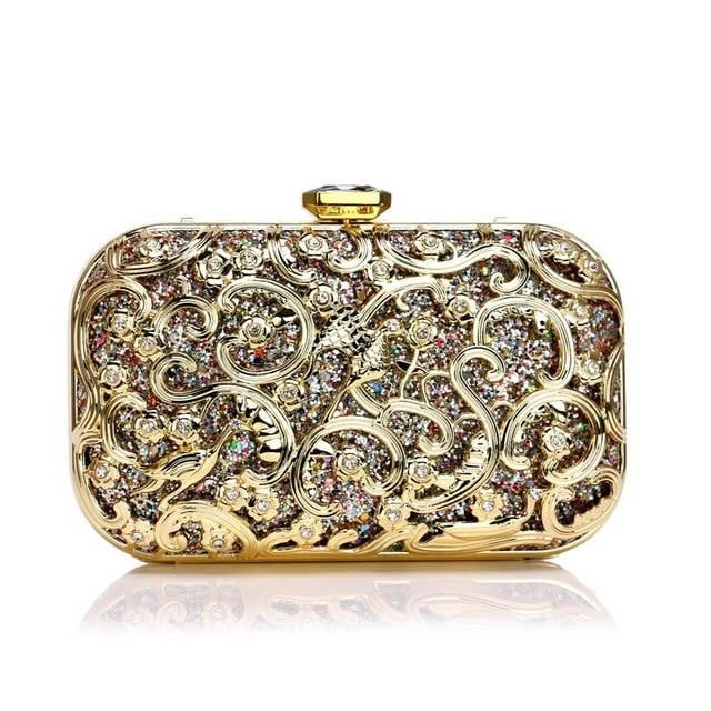 Sequin Evening Bags Metal Wedding Party Minaudiere Clutch