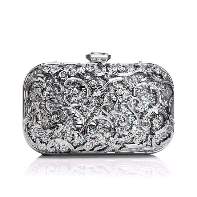 Sequin Evening Bags Metal Wedding Party Minaudiere Clutch