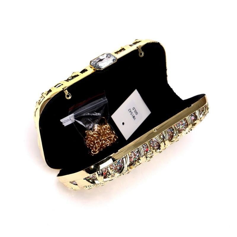 Sequin Evening Bags Metal Wedding Party Minaudiere Clutch