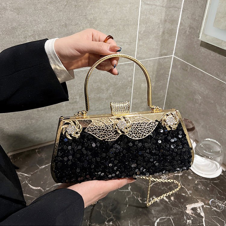 Sequined Banquet Evening Bag with Handle