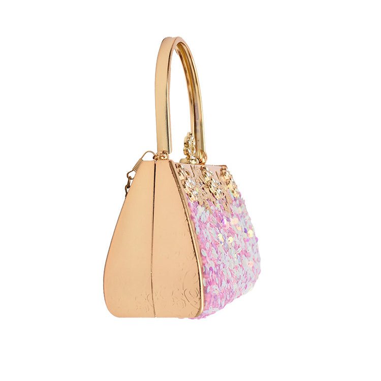 Sequined Banquet Evening Bag with Handle