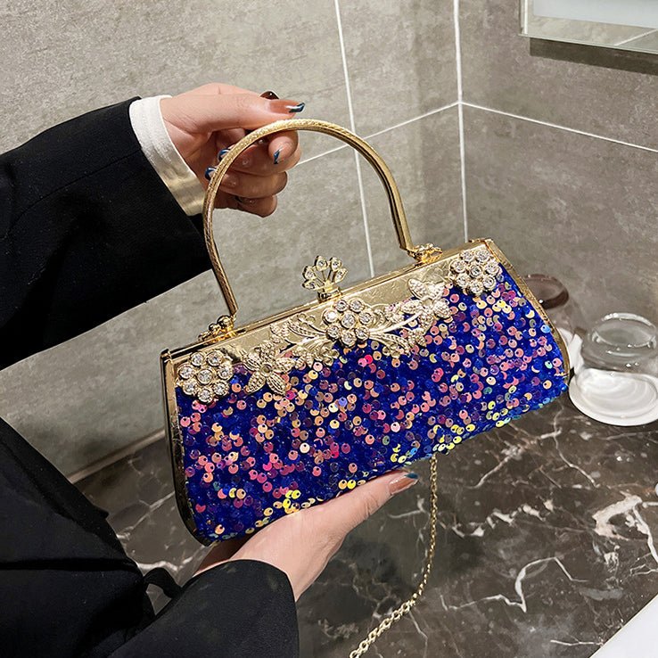Sequined Banquet Evening Bag with Handle