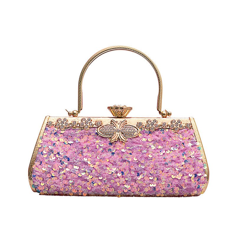 Sequined Banquet Evening Bag with Handle
