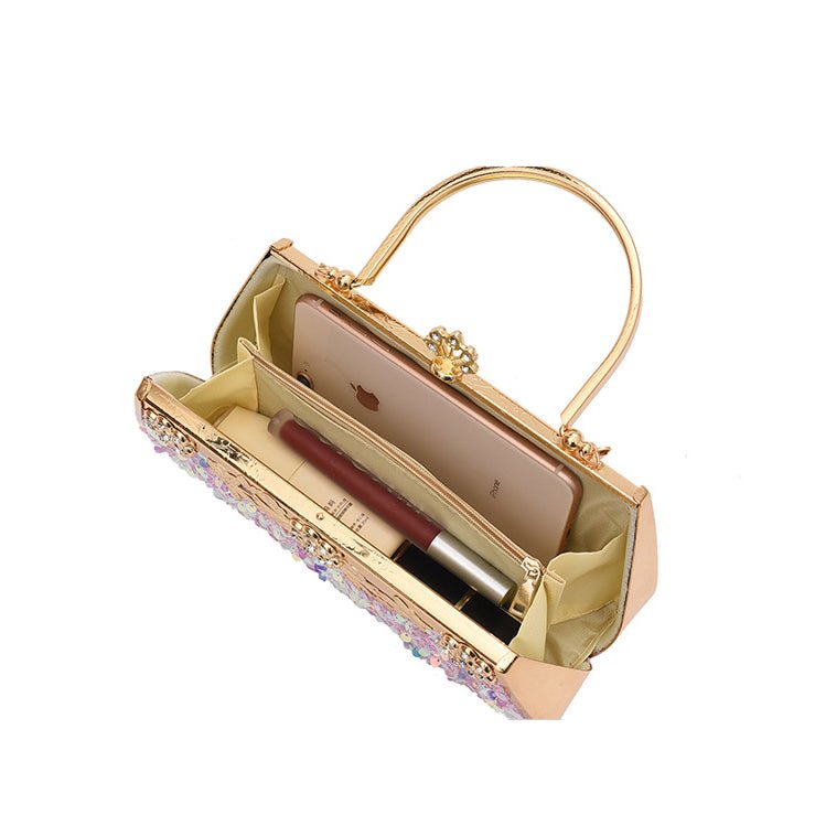 Sequined Banquet Evening Bag with Handle