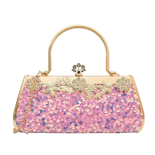 Sequined Banquet Evening Bag with Handle