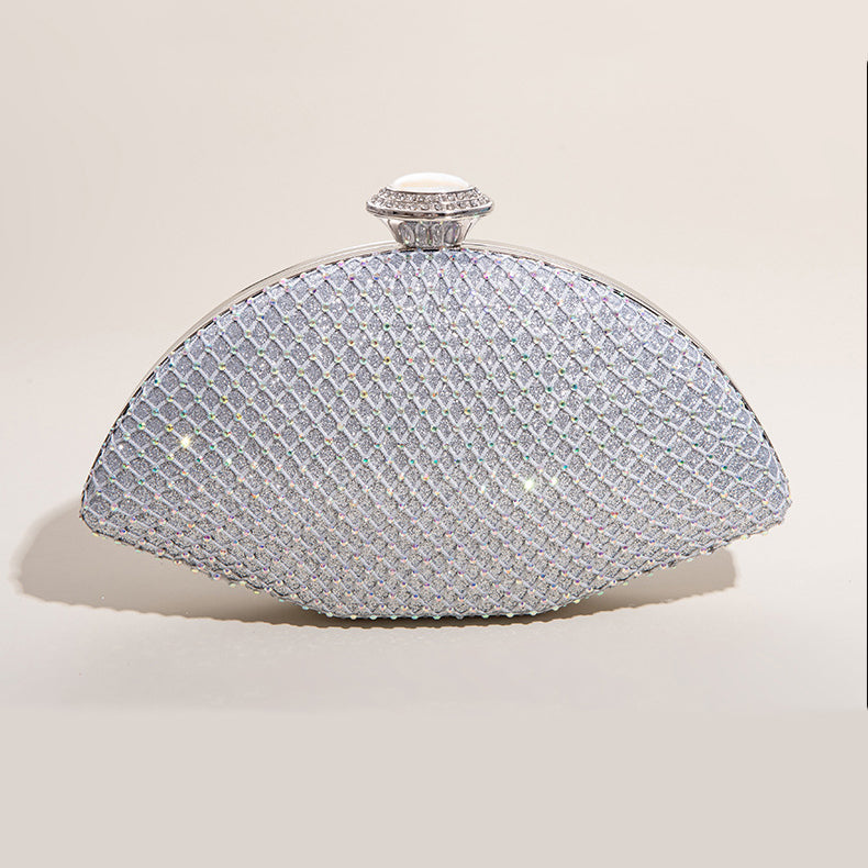 Shell Shape Rhinestone Evening Bag