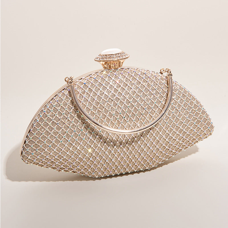 Shell Shape Rhinestone Evening Bag