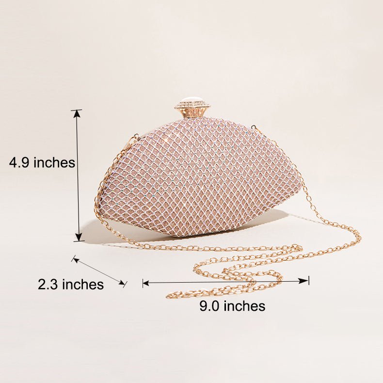 Shell Shape Rhinestone Evening Bag