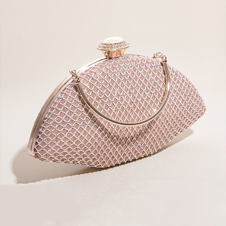 Shell Shape Rhinestone Evening Bag