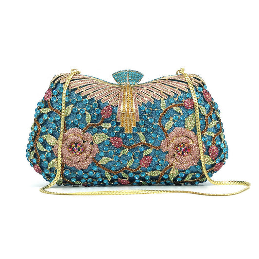 Shiny Evening Clutch Exquisite Flower Banquet Bag